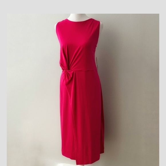 NWT Rachel Roy Dress Plus Curvy Collection Faux Wrap Draped Front Sleeveless 1X - Picture 15 of 15